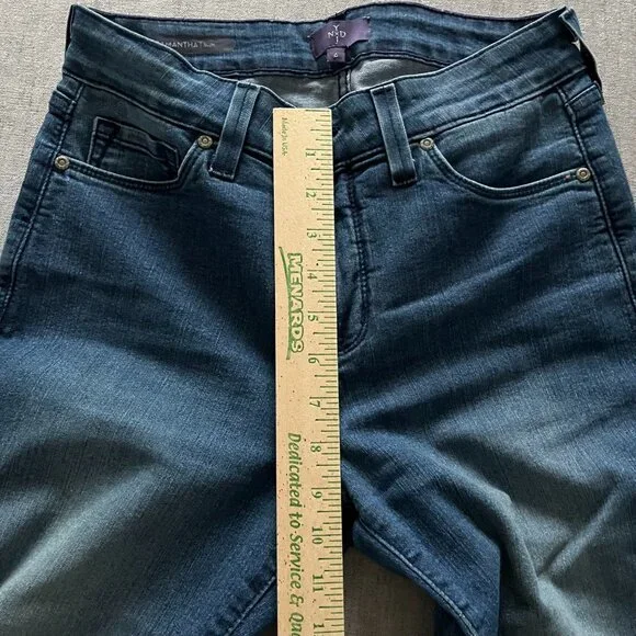 NYDJ Samantha Slim Jeans Women 6 Blue Denim Mid Rise Stretch Lift & Tuck Casual - Picture 9 of 10